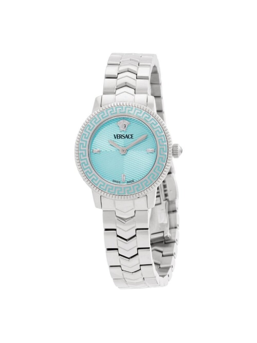 NWT Versace V-Icon Quartz Turquoise Dial Ladies Watch